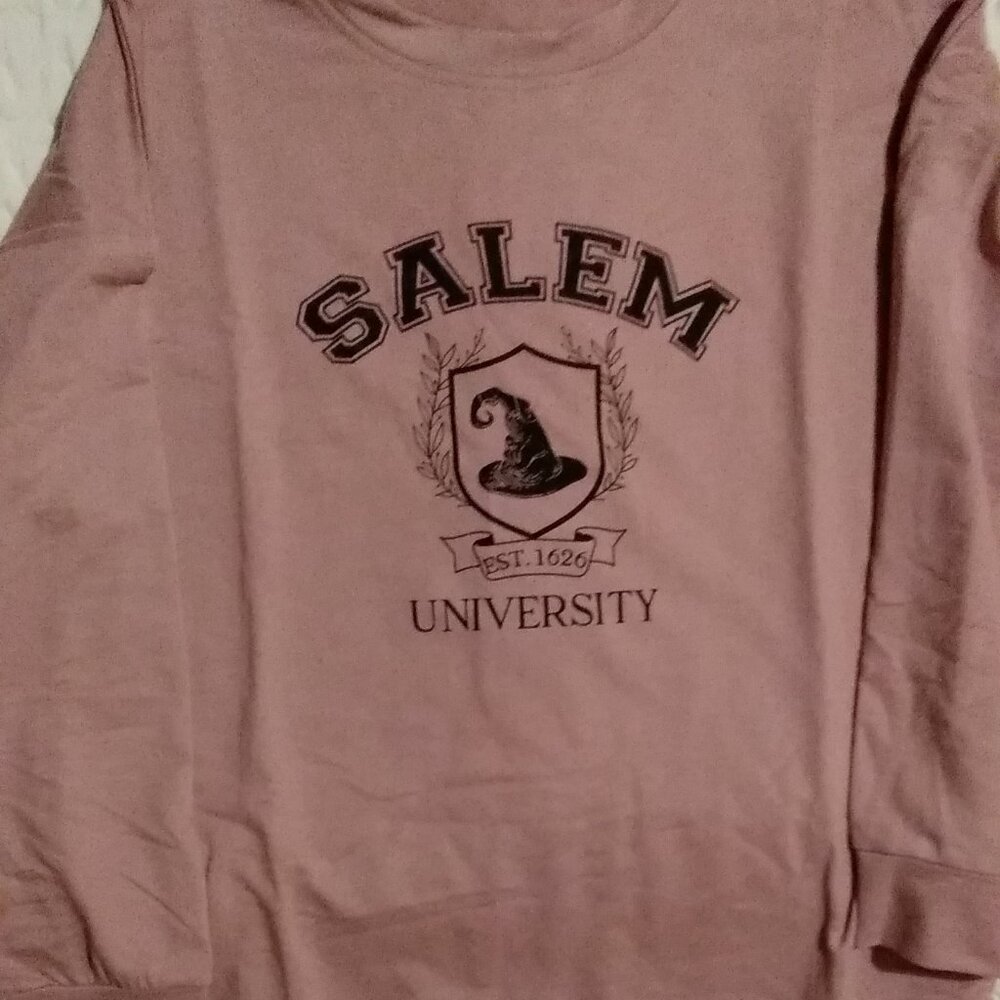Salem University Sweatshirt  Graphic. NWT. Womens Size L.  Lavender
